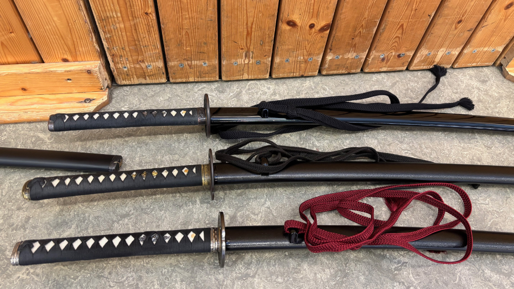 Katanas ready for training